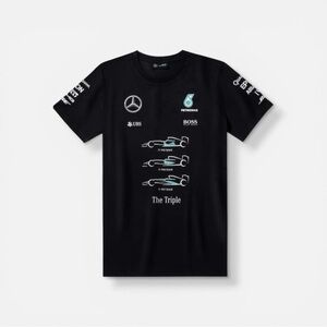 Mercedes AMG Petronas F1 Team Lewis Hamilton 2014 2015 2016 BOSS Black Tee, M